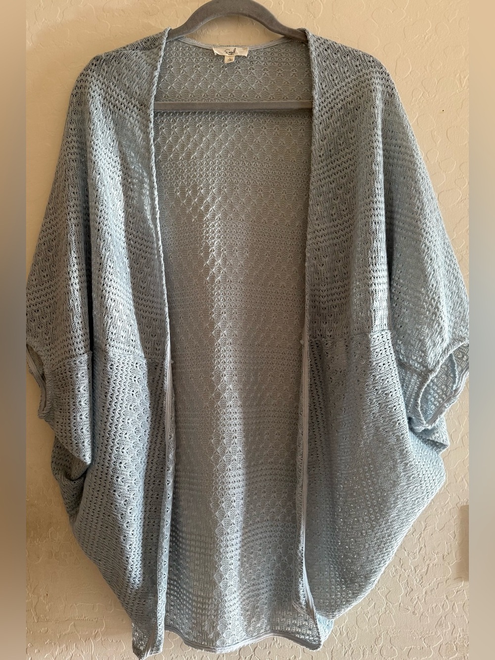 Easel, large, lightweight open-knit cardigan with dolman sleeves